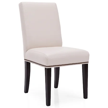 Transitional Exposed Wood Chair with Nailhead Trim
